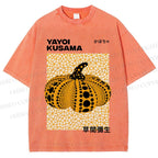 Unisex Yayoi Kusama Pumpkin Printed Washed Tee