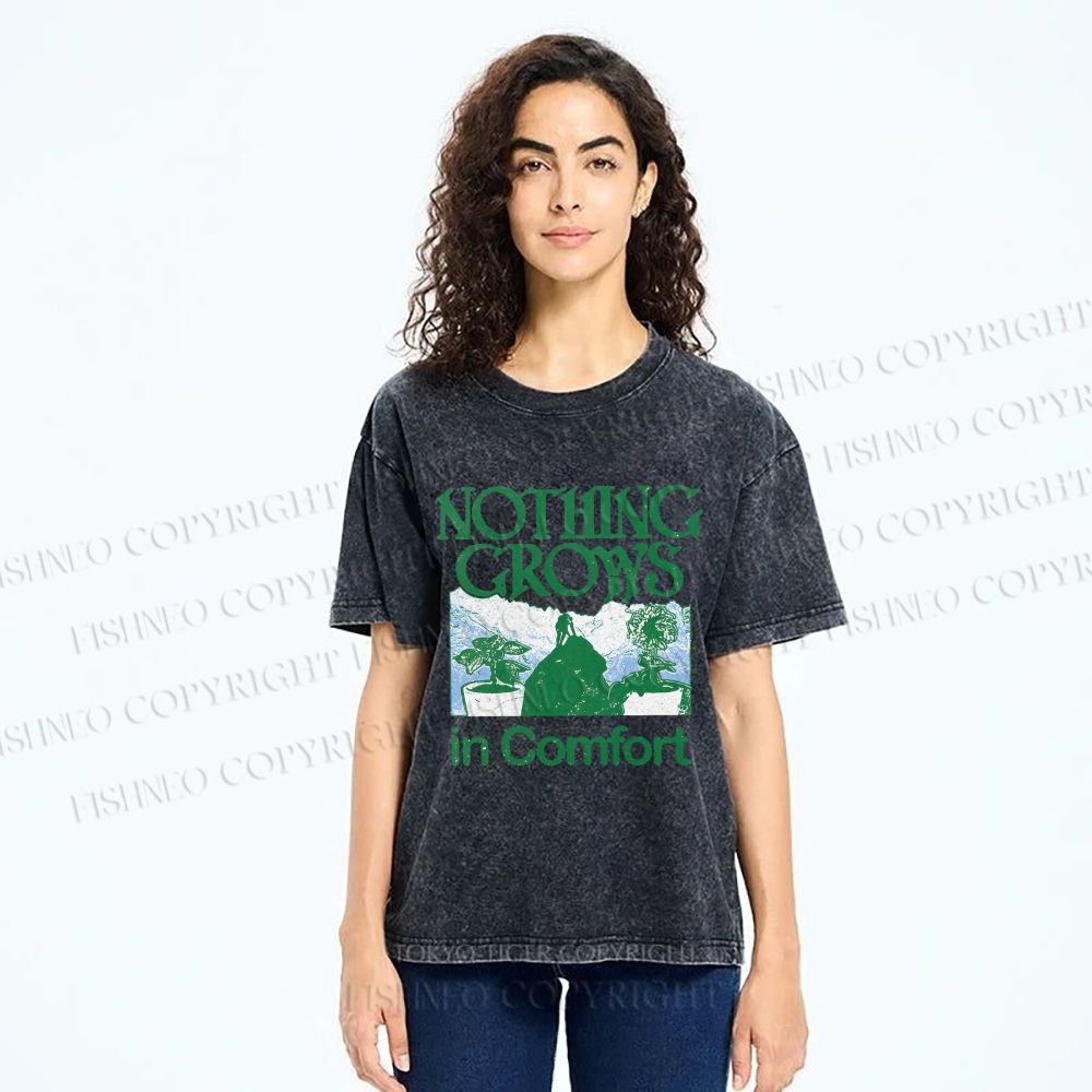 Unisex Nothing Crows In Comfort Printed Washed Tee