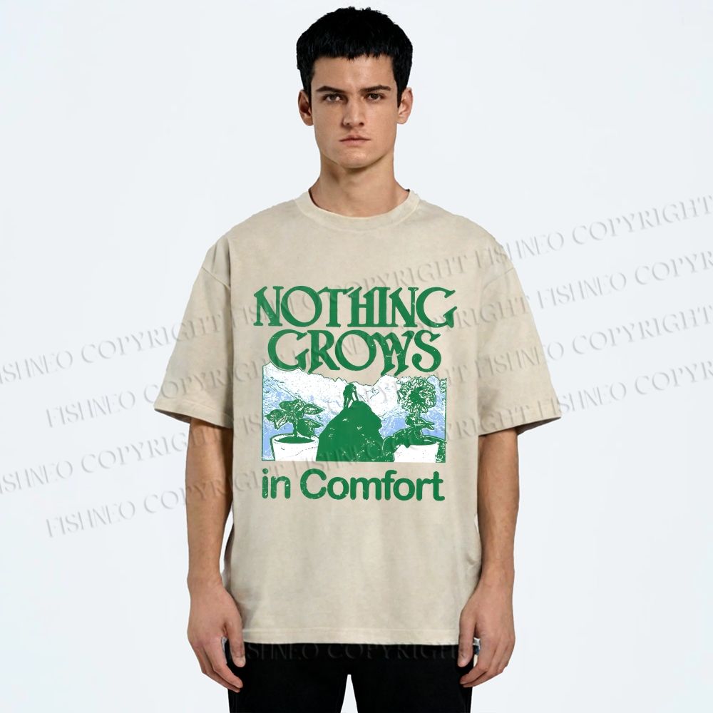 Unisex Nothing Crows In Comfort Printed Washed Tee