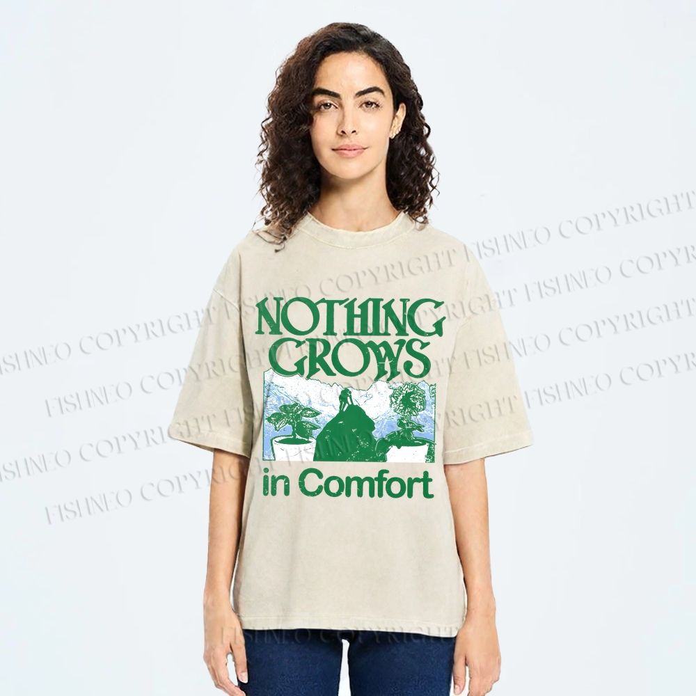 Unisex Nothing Crows In Comfort Printed Washed Tee