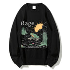 Rage Consumes Me Frog Cotton Sweatshirt