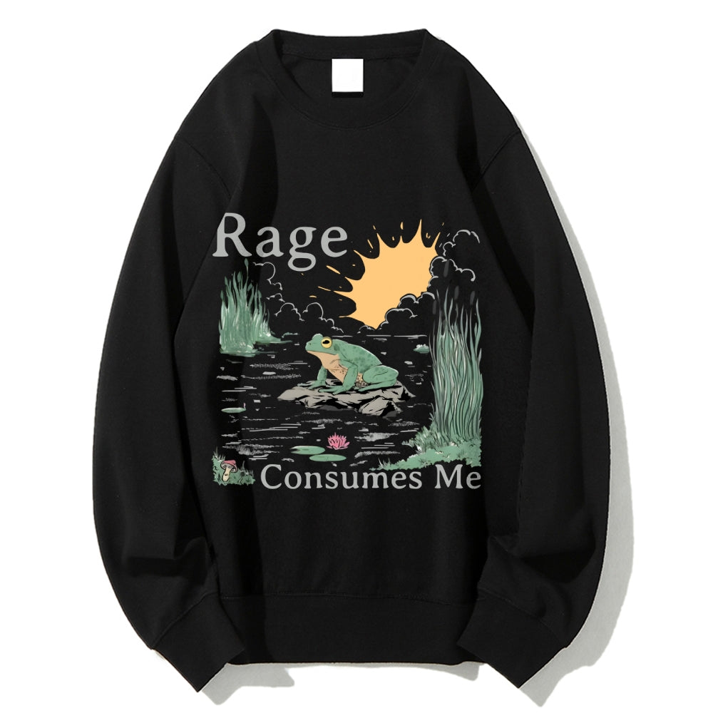 Rage Consumes Me Frog Cotton Sweatshirt