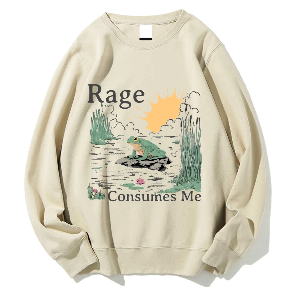 Rage Consumes Me Frog Cotton Sweatshirt