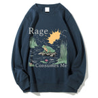 Rage Consumes Me Frog Cotton Sweatshirt
