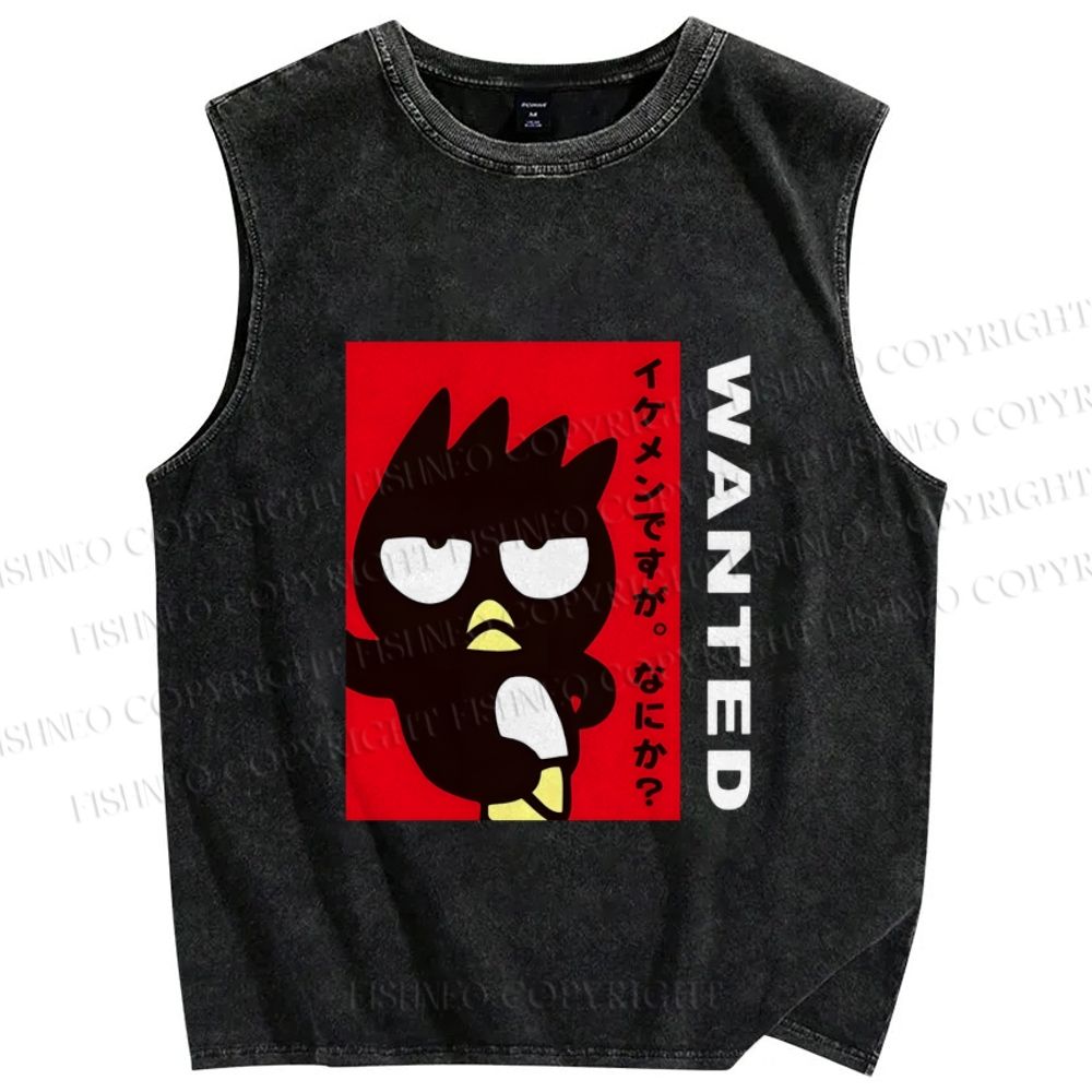 Unisex Badtz Maru Printed Washed Tank Top