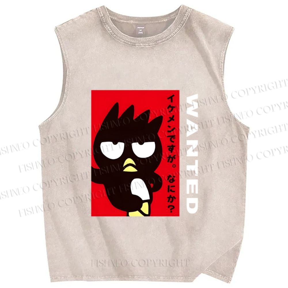 Unisex Badtz Maru Printed Washed Tank Top