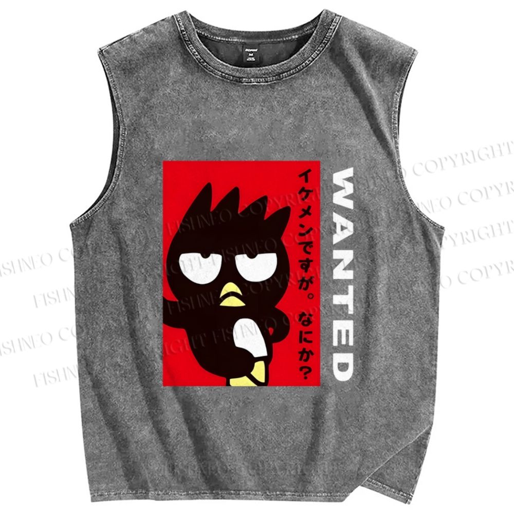 Unisex Badtz Maru Printed Washed Tank Top