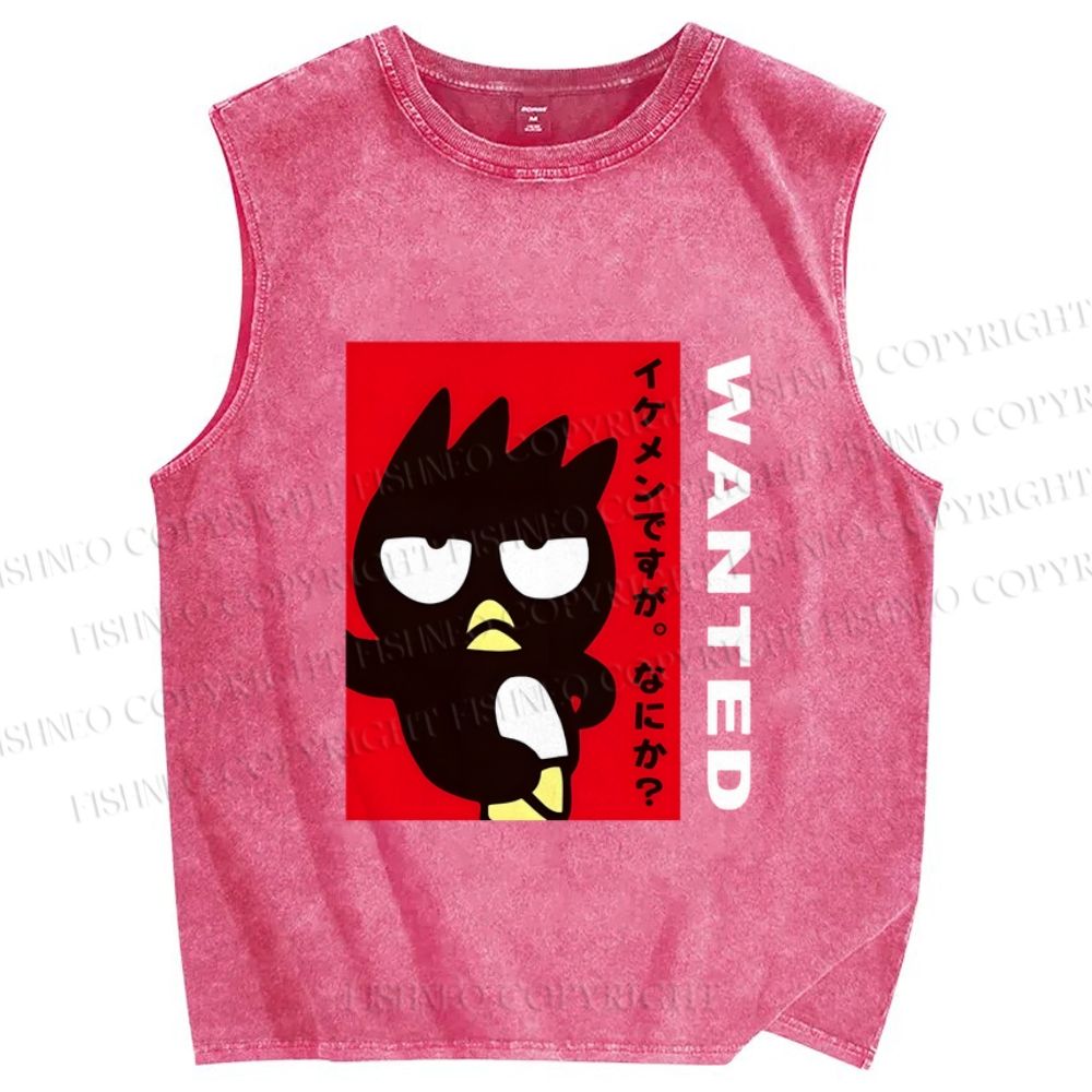 Unisex Badtz Maru Printed Washed Tank Top