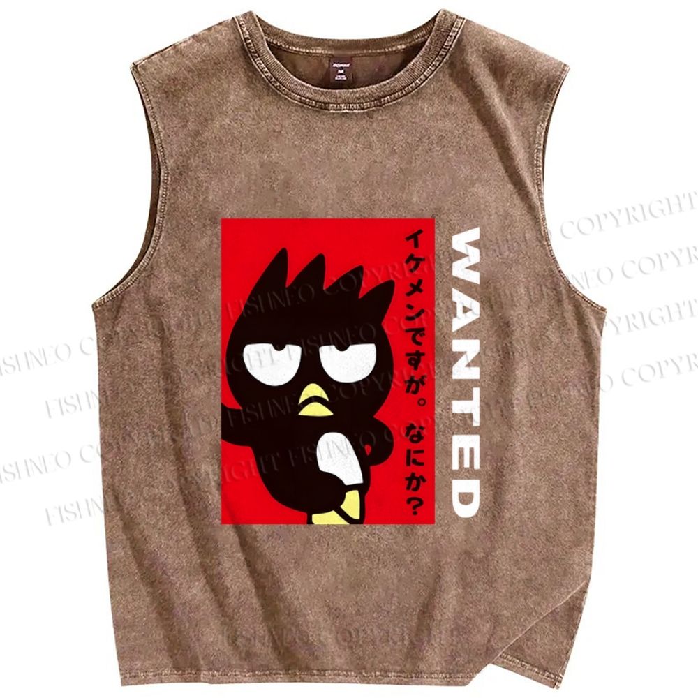 Unisex Badtz Maru Printed Washed Tank Top