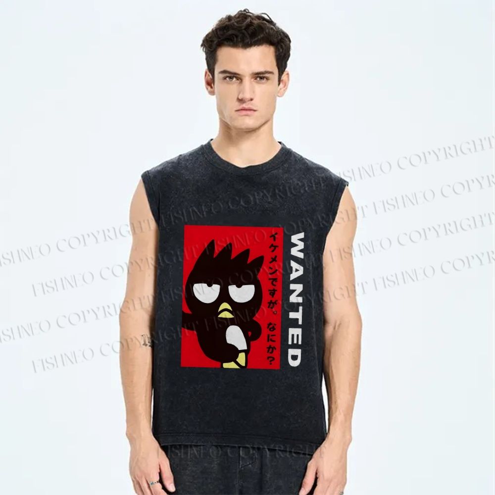 Unisex Badtz Maru Printed Washed Tank Top