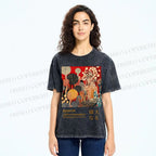 Unisex Japanese Yayoi Kusama Graffiti Printed Washed Tee