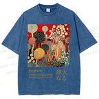 Unisex Japanese Yayoi Kusama Graffiti Printed Washed Tee