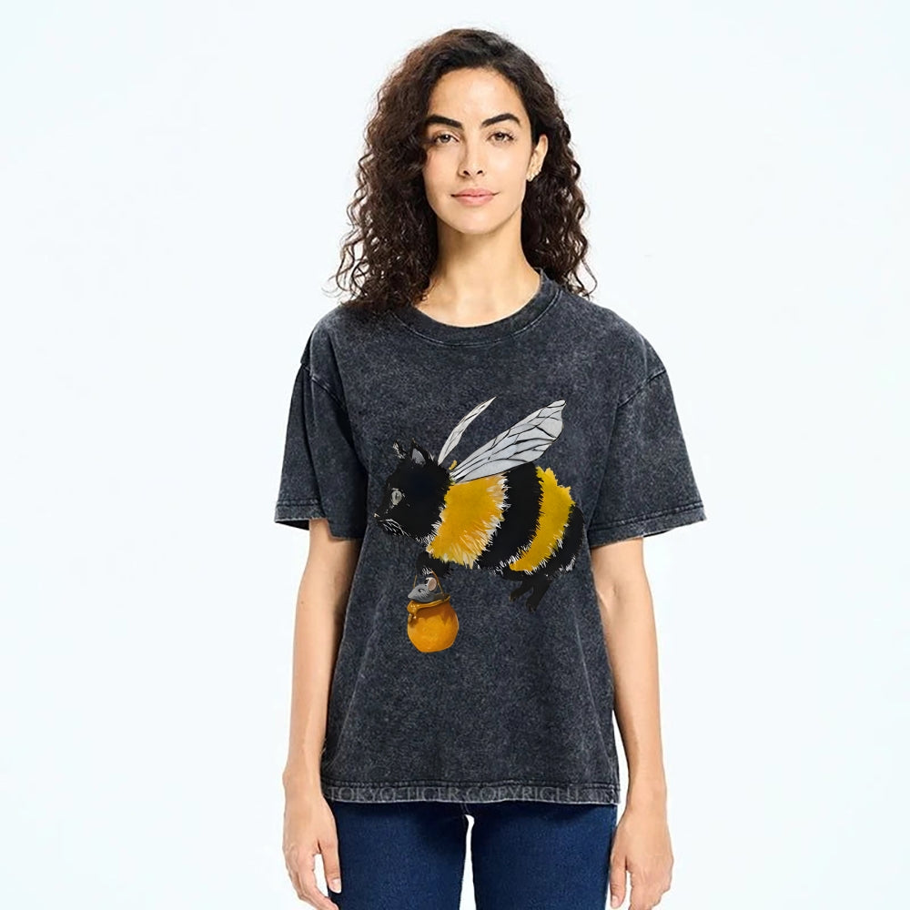 Catbee Funny Vintage Washed T-shirt