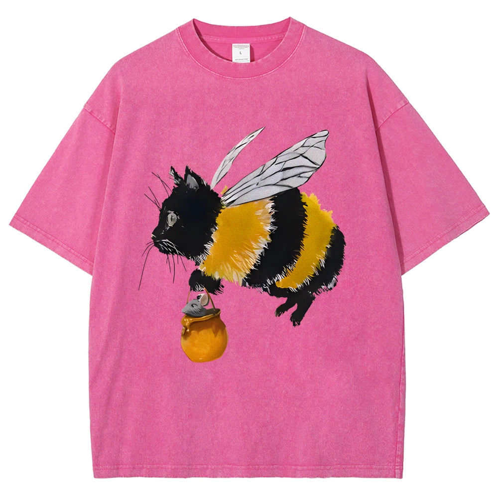 Catbee Funny Vintage Washed T-shirt