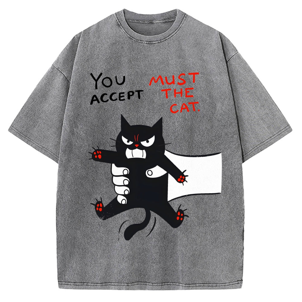 You Accept Must The Cat Vintage Washed T-shirt