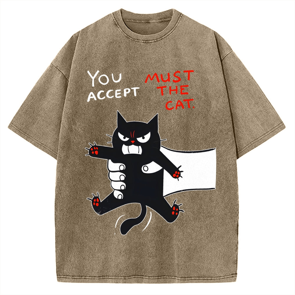 You Accept Must The Cat Vintage Washed T-shirt