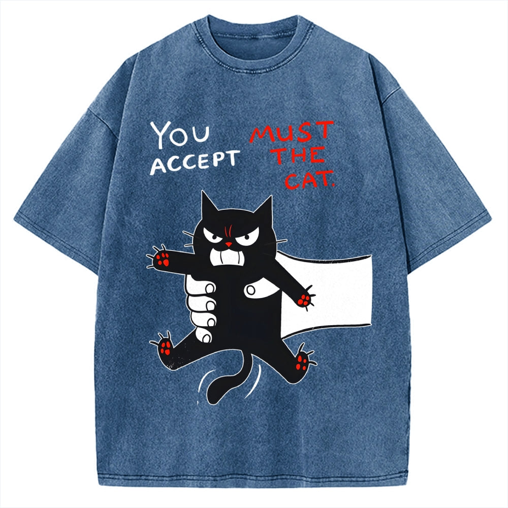 You Accept Must The Cat Vintage Washed T-shirt