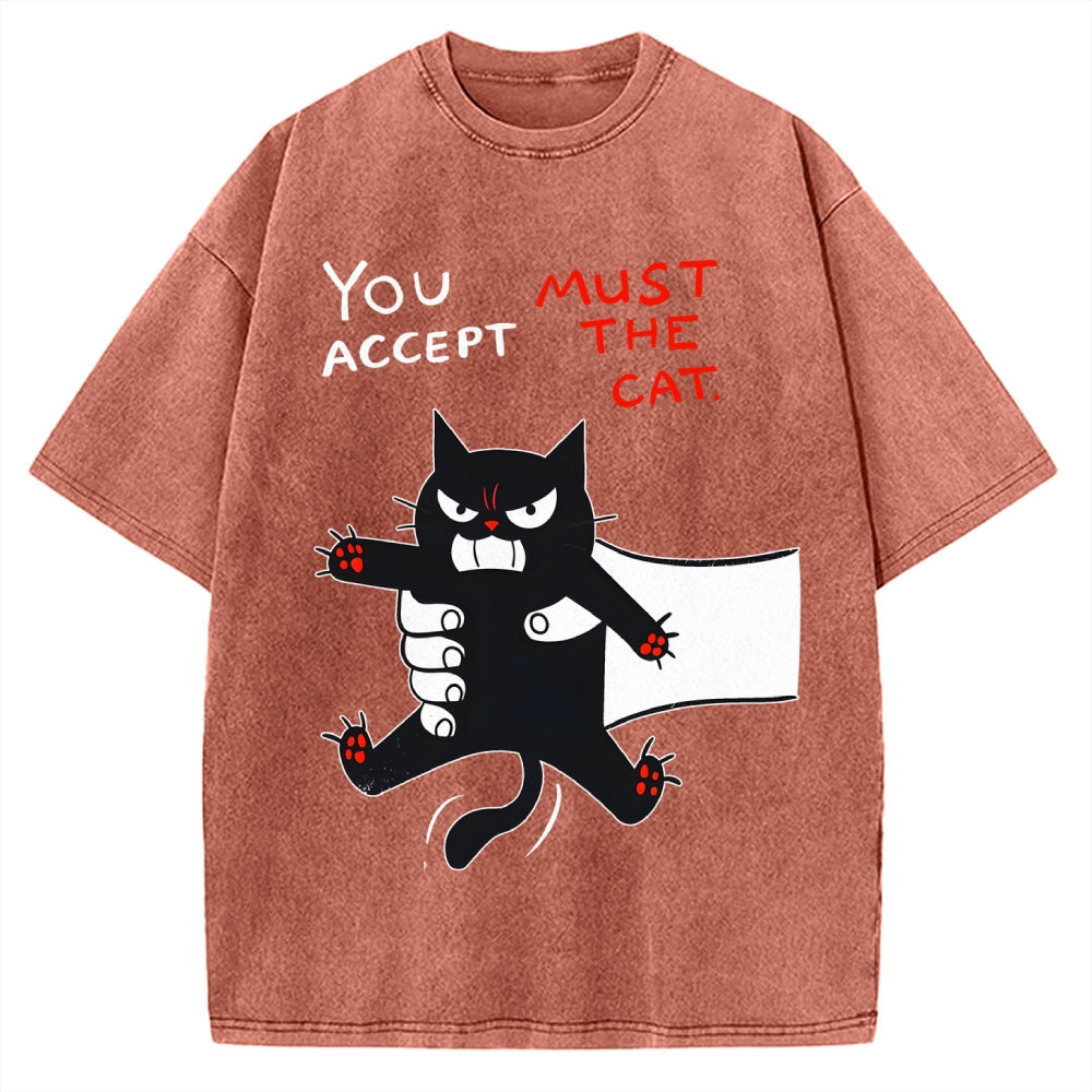 You Accept Must The Cat Vintage Washed T-shirt