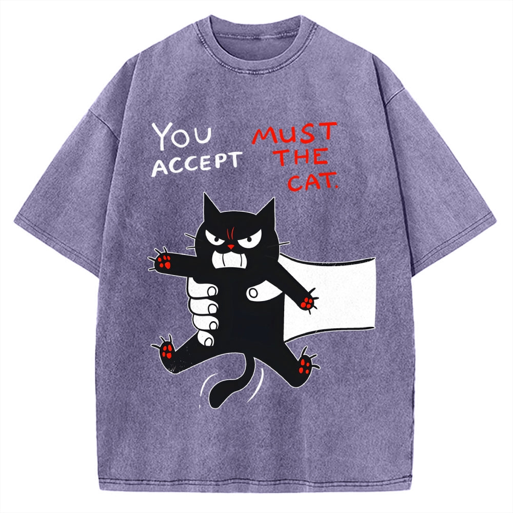 You Accept Must The Cat Vintage Washed T-shirt