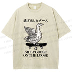 Unisex Silly Goose On The Loose Printed Washed Tee
