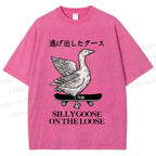 Unisex Silly Goose On The Loose Printed Washed Tee