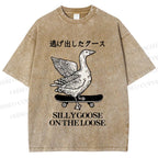 Unisex Silly Goose On The Loose Printed Washed Tee