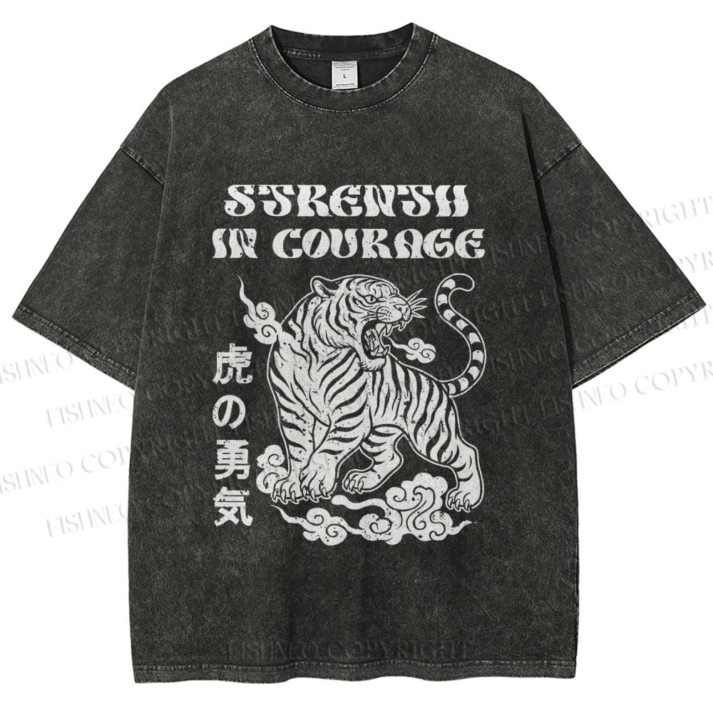 Unisex Tigers Printed Washed Tee