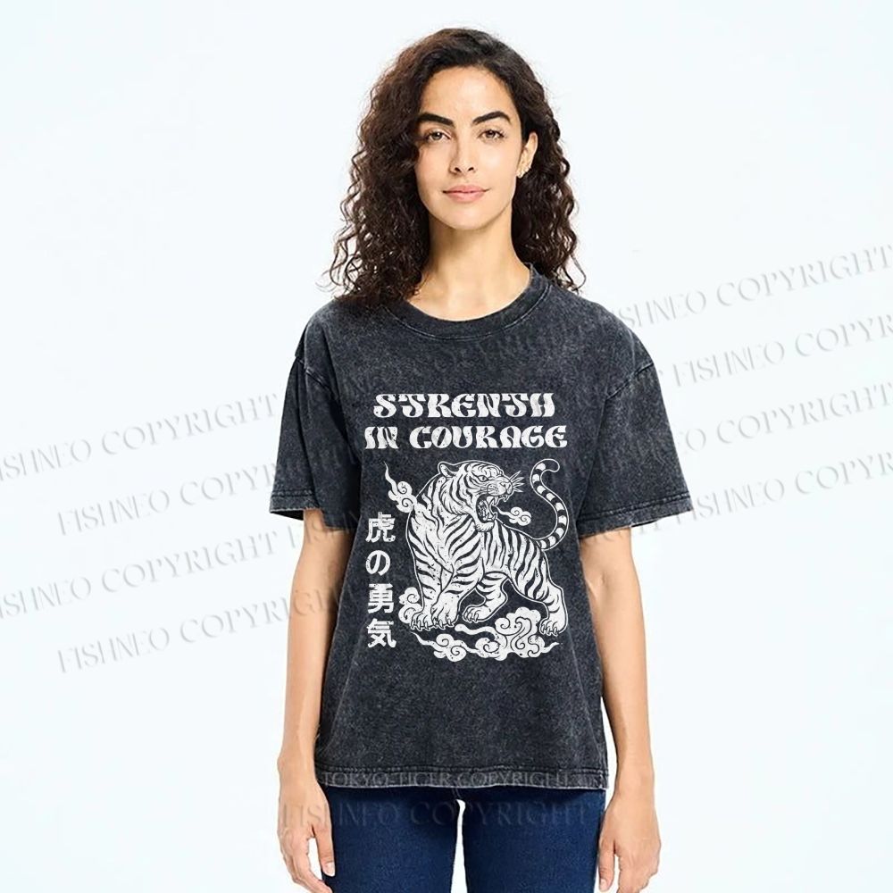 Unisex Tigers Printed Washed Tee