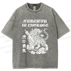 Unisex Tigers Printed Washed Tee