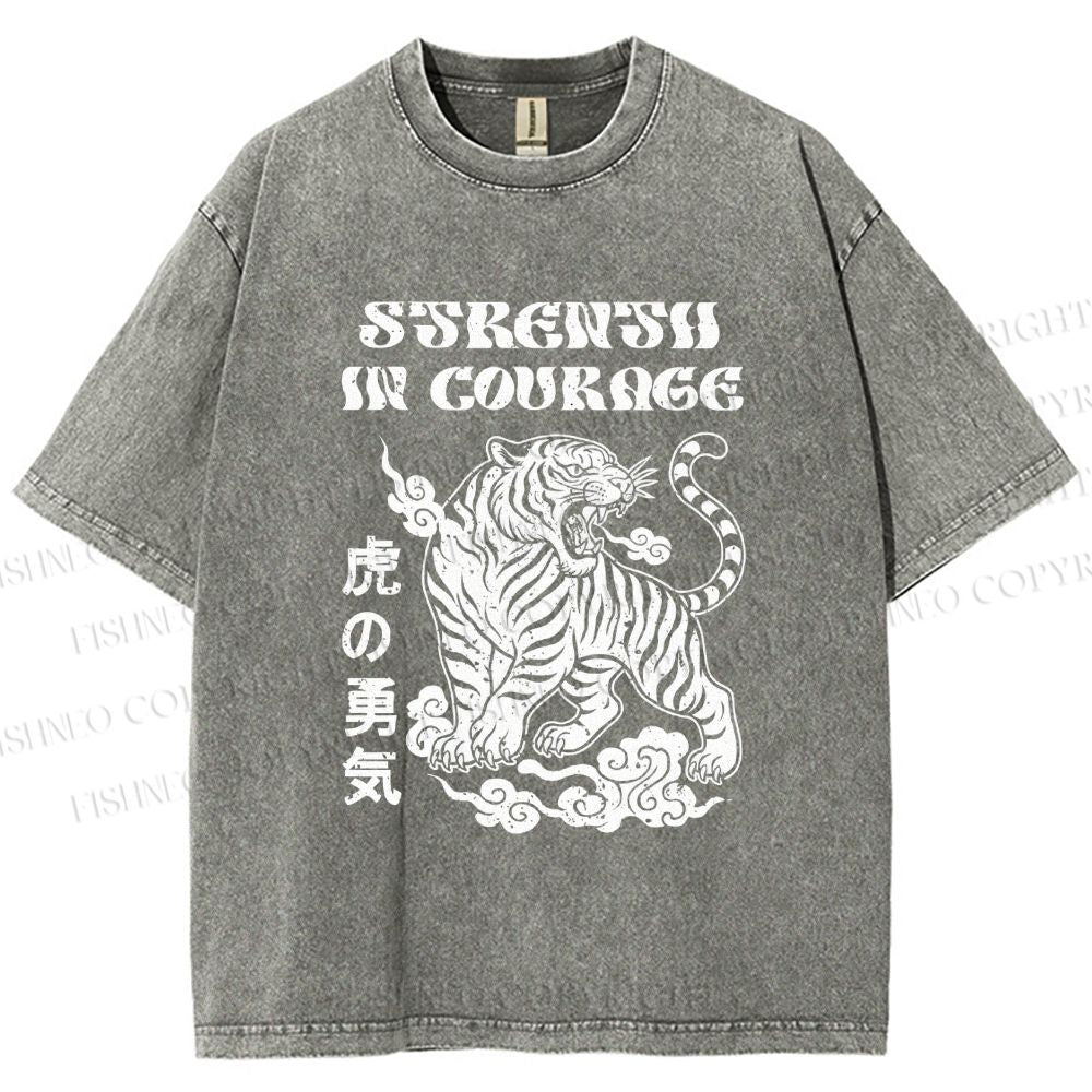 Unisex Tigers Printed Washed Tee