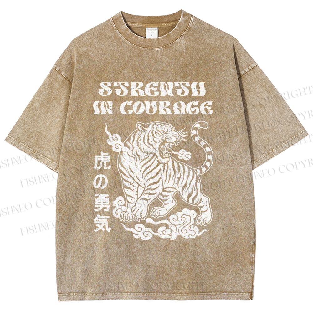 Unisex Tigers Printed Washed Tee