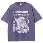 Unisex Tigers Printed Washed Tee
