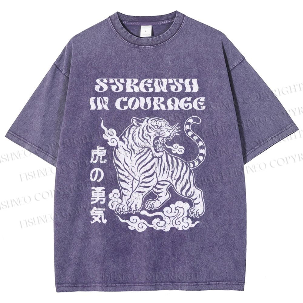 Unisex Tigers Printed Washed Tee