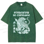 Unisex Tigers Printed Washed Tee