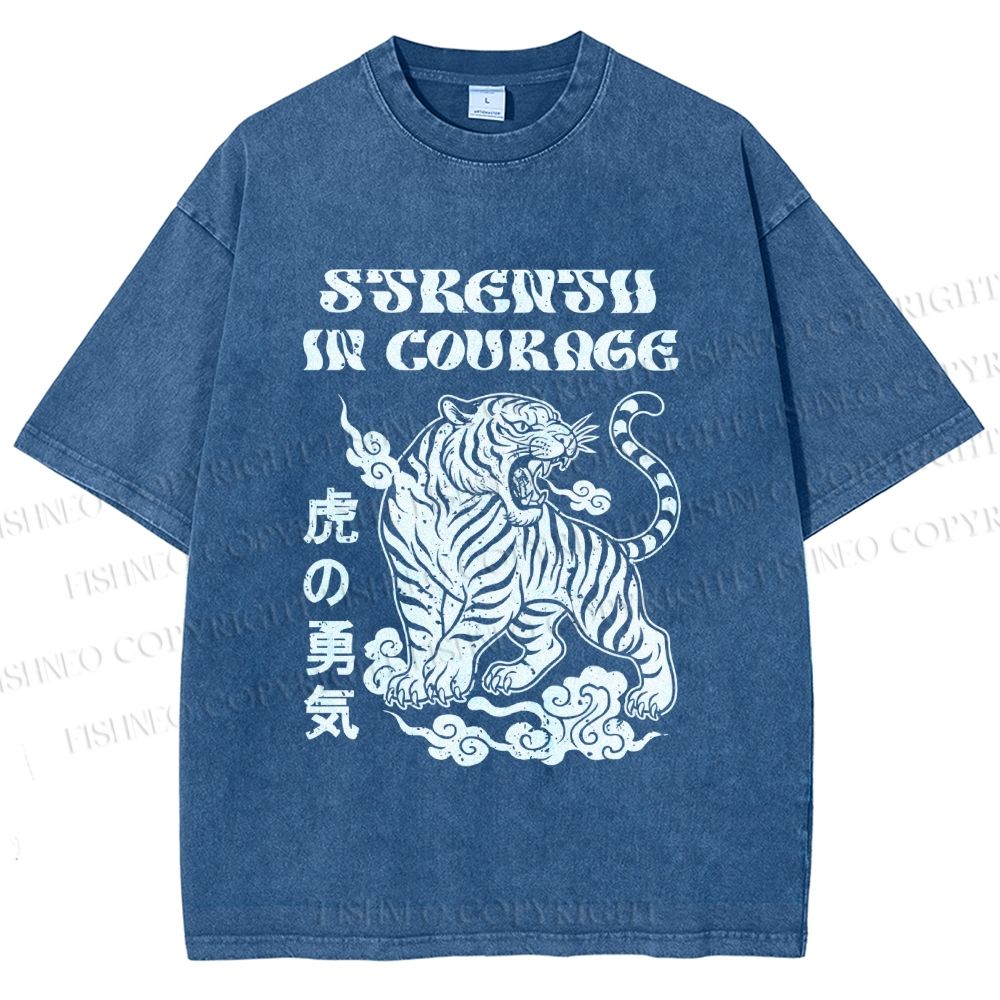 Unisex Tigers Printed Washed Tee
