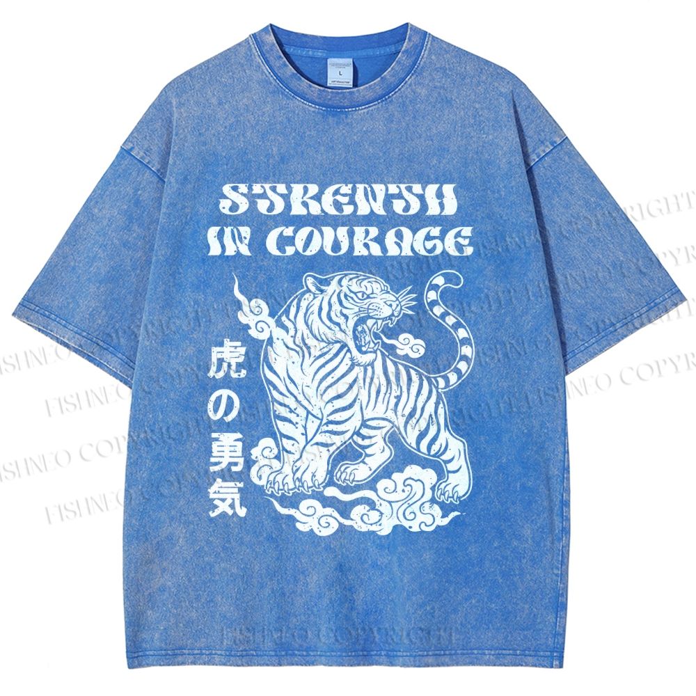 Unisex Tigers Printed Washed Tee