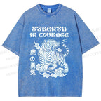 Unisex Tigers Printed Washed Tee