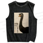 Unisex Ostriches Printed Washed Tank Top