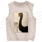 Unisex Ostriches Printed Washed Tank Top