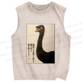 Unisex Ostriches Printed Washed Tank Top