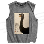 Unisex Ostriches Printed Washed Tank Top