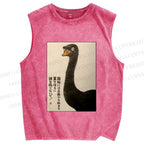 Unisex Ostriches Printed Washed Tank Top