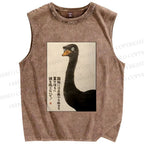 Unisex Ostriches Printed Washed Tank Top