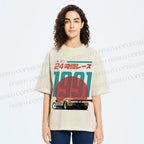 Unisex Time Printed Washed Tee