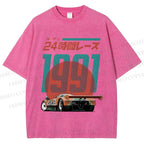 Unisex Time Printed Washed Tee