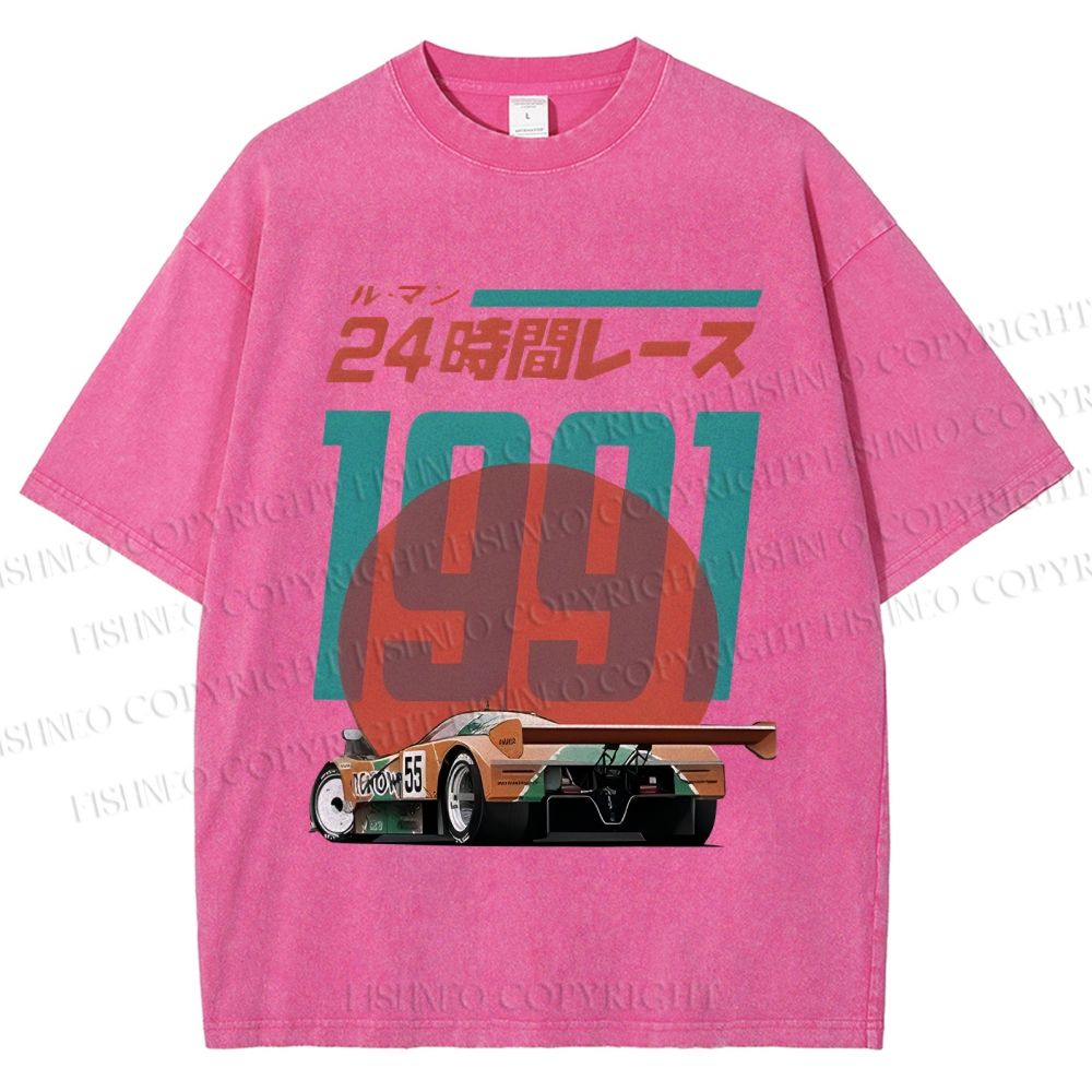 Unisex Time Printed Washed Tee