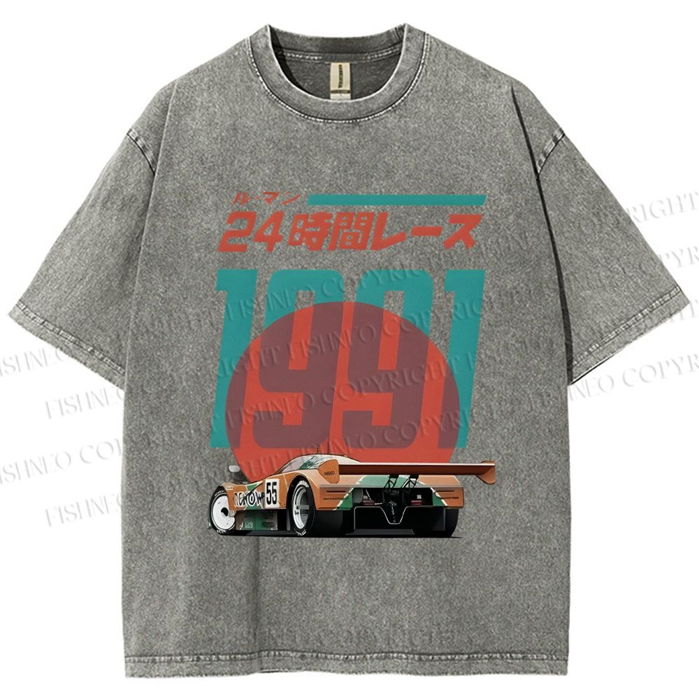 Unisex Time Printed Washed Tee