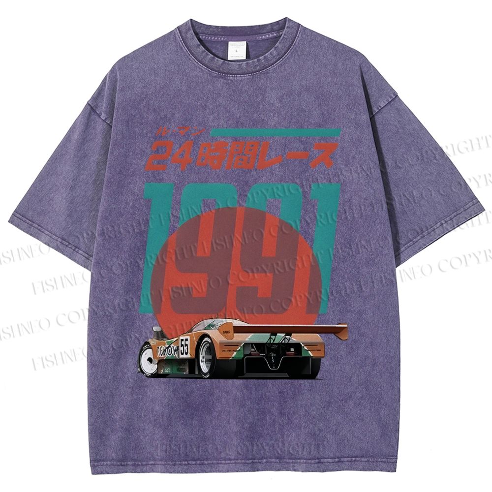 Unisex Time Printed Washed Tee