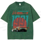 Unisex Time Printed Washed Tee