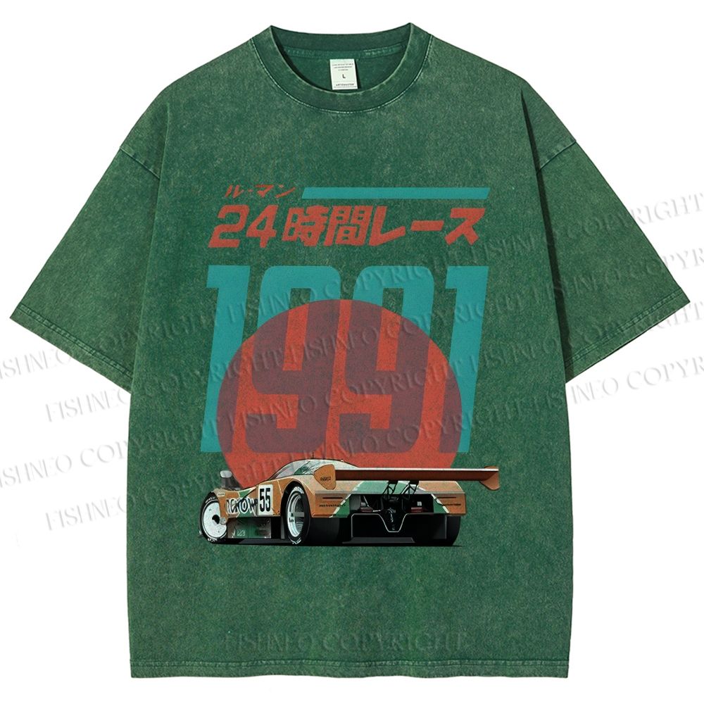 Unisex Time Printed Washed Tee
